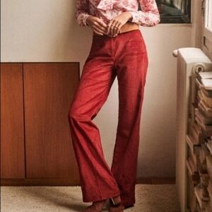 Sézane Martin Trousers in Bordeaux sz 10